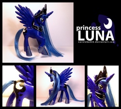 Size: 2220x2000 | Tagged: safe, artist:narxinba222, princess luna, pony, g4, brushable, customized toy, irl, photo, solo, toy