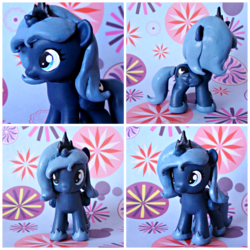 Size: 1024x1024 | Tagged: safe, artist:claytacular, princess luna, pony, g4, brushable, customized toy, female, filly, irl, photo, solo, toy, woona, younger