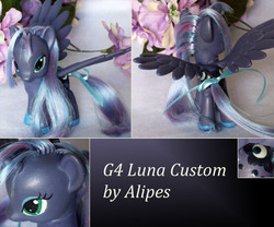 Size: 1050x875 | Tagged: safe, artist:alipes, princess luna, pony, g4, brushable, customized toy, irl, photo, solo, toy