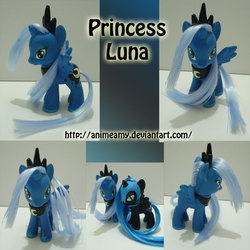 Size: 900x900 | Tagged: safe, artist:animeamy, nightmare moon, princess luna, pony, g4, brushable, customized toy, irl, photo, solo, toy