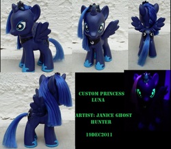 Size: 1772x1544 | Tagged: safe, artist:janiceghosthunter, princess luna, pony, g4, brushable, customized toy, irl, photo, solo, toy