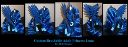 Size: 3488x1296 | Tagged: safe, artist:gryphyn-bloodheart, princess luna, pony, g4, brushable, customized toy, irl, photo, solo, toy