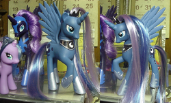 Size: 1139x690 | Tagged: safe, artist:lonewolf3878, nightmare moon, princess luna, pony, g4, brushable, customized toy, irl, photo, toy