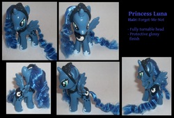 Size: 2696x1828 | Tagged: safe, artist:gryphyn-bloodheart, princess luna, pony, g4, brushable, customized toy, irl, photo, solo, toy