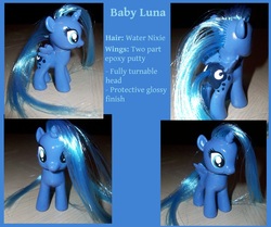 Size: 2180x1820 | Tagged: safe, artist:gryphyn-bloodheart, princess luna, pony, g4, brushable, customized toy, female, filly, irl, photo, solo, toy