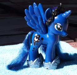 Size: 1742x1704 | Tagged: safe, artist:agony-roses, princess luna, pony, g4, customized toy, irl, photo, solo, toy