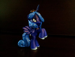 Size: 600x450 | Tagged: safe, artist:ellisarts, princess luna, pony, g4, customized toy, irl, photo, rearing, solo, toy