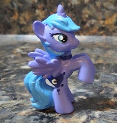 Size: 310x326 | Tagged: safe, artist:stripeybelly, princess luna, pony, g4, customized toy, irl, photo, rearing, s1 luna, solo, toy