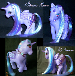 Size: 590x600 | Tagged: safe, artist:epona80, princess luna, pony, g1, g4, customized toy, irl, photo, solo, toy