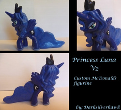 Size: 2200x2000 | Tagged: safe, artist:darksilverhawk, princess luna, pony, g4, customized toy, irl, mcdonald's, photo, solo, toy