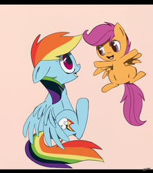 Size: 789x894 | Tagged: safe, artist:chismy, rainbow dash, scootaloo, g4