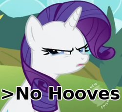 Size: 284x262 | Tagged: safe, edit, edited screencap, screencap, rarity, pony, the return of harmony, >no hooves, cropped, disgusted, female, frown, glare, image macro, no hooves, solo