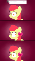 Size: 1280x2182 | Tagged: safe, artist:dtcx97, apple bloom, ask post-crusade, post-crusade, g4, ask, bow, comic, error, tumblr