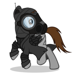 Size: 1024x1024 | Tagged: safe, artist:misteraibo, oc, oc only, fallout equestria, gas mask, military, sturmpony