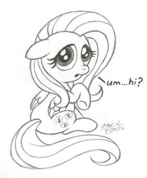 Size: 2715x3296 | Tagged: safe, artist:aleximusprime, fluttershy, g4, color me, monochrome, sketch