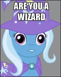 Size: 363x461 | Tagged: safe, trixie, g4, are you a wizard, image macro, reaction image, text