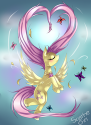 Size: 1691x2328 | Tagged: safe, artist:scythegirl, fluttershy, butterfly, g4, anatomically incorrect, element of kindness, incorrect leg anatomy