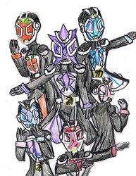 Size: 1024x1325 | Tagged: safe, artist:cartoontriper, g4, elements of harmony, kamen rider, kamen rider wizard