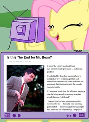 Size: 604x827 | Tagged: safe, fluttershy, pony, g4, exploitable meme, meme, mr bean, photo, rowan atkinson, tv meme