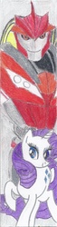 Size: 400x1595 | Tagged: safe, artist:metalchick36, rarity, g4, bookmark, crossover, knock out, transformers, transformers prime