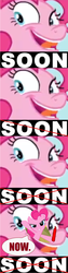 Size: 496x1978 | Tagged: safe, pinkie pie, g4, fourth wall, marker, meme, now, soon, xk-class end-of-the-world scenario, yandere, yandere pie