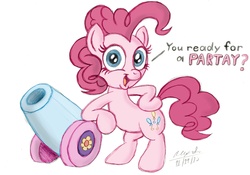 Size: 3725x2607 | Tagged: safe, artist:aleximusprime, artist:scobionicle99, pinkie pie, g4, colored, female, party cannon