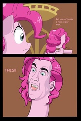 Size: 800x1200 | Tagged: safe, artist:sonikku001, pinkie pie, g4, too many pinkie pies, betcha can't make a face crazier than this, clone, nicolas cage, pinkie clone, pinkie's silly face