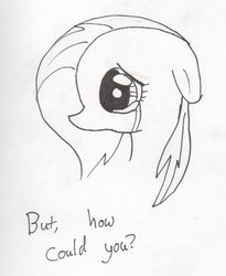 Size: 900x1098 | Tagged: safe, artist:laroo1, fluttershy, g4, crying, traditional art