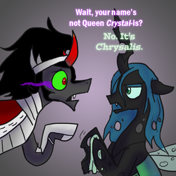 Size: 700x700 | Tagged: safe, artist:wiggles, king sombra, queen chrysalis, ask king sombra, g4, ask, female, male, ship:chrysombra, shipping, straight, tumblr