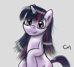 Size: 900x810 | Tagged: safe, artist:gamesadict, twilight sparkle, pony, unicorn, g4, female, looking at you, mare, simple background, smiling, solo, white background