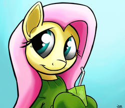 Size: 1200x1040 | Tagged: safe, artist:beechsprout, fluttershy, g4, clothes, juice box, sweater, sweatershy