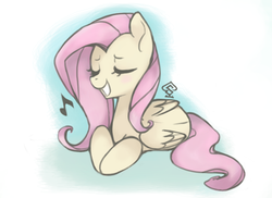 Size: 750x545 | Tagged: safe, artist:soulspade, fluttershy, g4, cute, shyabetes, singing