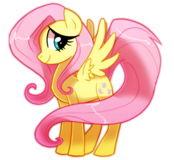 Size: 1083x999 | Tagged: dead source, safe, artist:shufflestripes, fluttershy, pegasus, pony, g4, female, mare, simple background, solo, transparent background