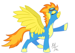 Size: 3507x2480 | Tagged: safe, artist:salahir, spitfire, pegasus, pony, g4, female, mare, simple background, solo, spread wings, transparent background, wings, wonderbolts uniform