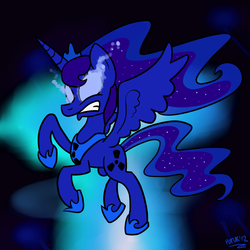 Size: 1000x1000 | Tagged: safe, artist:putuk, edit, princess luna, pony, g4, female, glowing eyes, solo