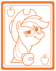 Size: 4140x5200 | Tagged: safe, artist:dipi11, applejack, earth pony, pony, g4, absurd resolution, applejohn, card, female, simple background, solo, transparent background, vector