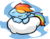 Size: 830x651 | Tagged: safe, artist:zutcha, rainbow dash, pegasus, pony, g4, chibi, cloud, cloudy, cute, dashabetes, on a cloud, sleeping, sleeping on a cloud, solo