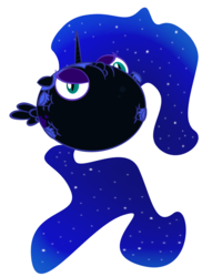 Size: 1152x1508 | Tagged: safe, artist:zomgitsalaura, nightmare moon, pony, g4, inflation, solo