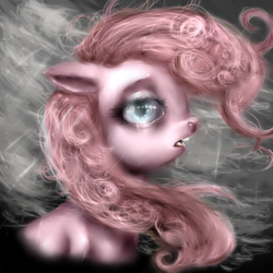 Size: 966x966 | Tagged: safe, artist:klalaskaxd, pinkie pie, g4, creepy, solo, uncanny valley