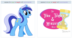 Size: 530x283 | Tagged: safe, minuette, derpibooru, g4, exploitable meme, juxtaposition, juxtaposition win