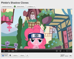 Size: 666x527 | Tagged: safe, pinkie pie, g4, naruto, youtube, youtube link