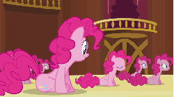 Size: 480x270 | Tagged: safe, screencap, pinkie pie, earth pony, pony, g4, too many pinkie pies, animated, bouncing, clone, female, mare, multeity, pinkie being pinkie, pinkie clone, pinkie physics, too much pink energy is dangerous