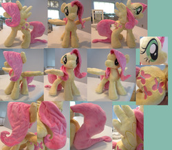 Size: 5080x4434 | Tagged: safe, artist:mylittlezombie, fluttershy, pony, g4, absurd resolution, floppy ears, irl, photo, plushie, solo, spread wings