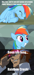 Size: 500x1096 | Tagged: safe, edit, edited screencap, screencap, rainbow dash, g4, may the best pet win, alternate ending, comic, crossover, mentor, rescue, s-cry-ed, screencap comic, scryed, straight cougar