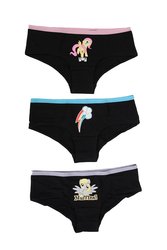 Size: 700x1049 | Tagged: safe, derpy hooves, fluttershy, rainbow dash, pony, g4, official, black underwear, briefs, clothes, cutie mark, cutie mark underwear, hot pants, hot topic, irl, merchandise, muffin, panties, photo, pony print underwear, silly panties, underwear, yay