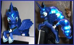 Size: 3760x2320 | Tagged: safe, artist:madponyscientist, princess luna, pony, g4, customized toy, irl, photo, sculpture, solo