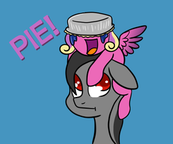 Size: 501x416 | Tagged: safe, artist:srsishere, princess skyla, oc, alicorn, pony, g4, filly, pie