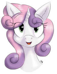 Size: 510x667 | Tagged: safe, artist:tunderi, sweetie belle, pony, unicorn, g4, bust, female, filly, foal, looking at you, portrait, simple background, solo, transparent background