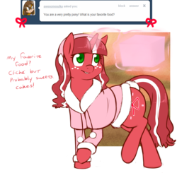 Size: 1199x1174 | Tagged: safe, artist:redintravenous, oc, oc only, oc:red ribbon, pony, unicorn, clothes, female, mare