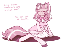 Size: 1280x1018 | Tagged: safe, artist:redintravenous, oc, oc only, oc:red ribbon, pony, unicorn, clothes, dress, female, mare